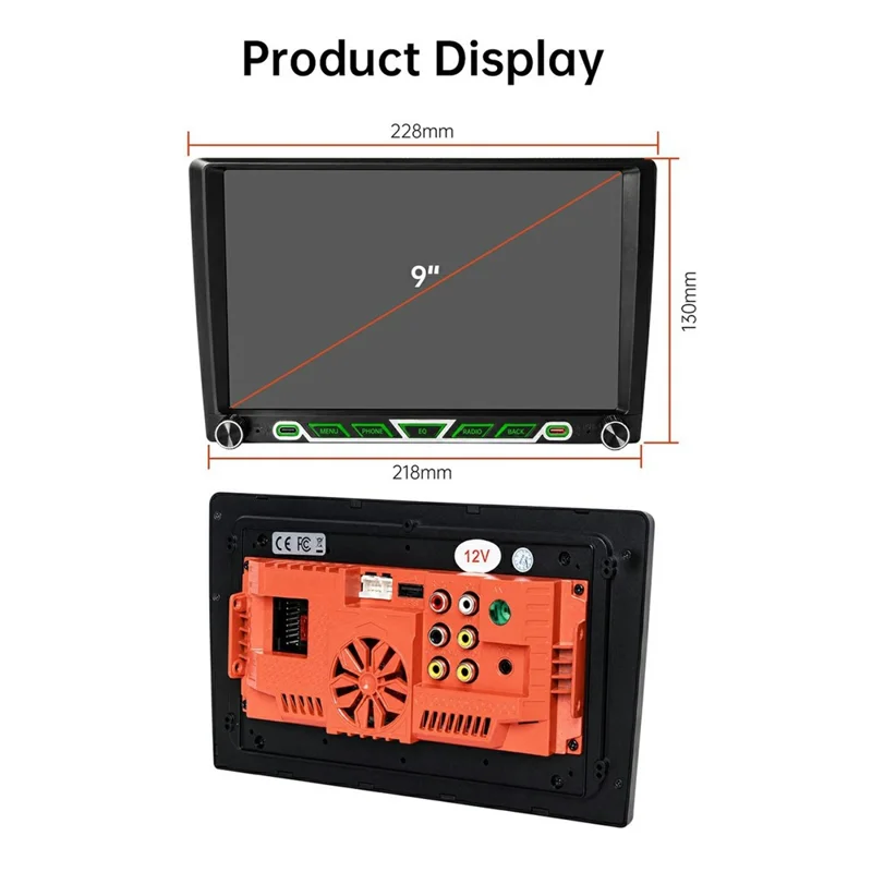 9008W Autoradio 9 pouces MP5 In-Cell avec CarPlay sans fil et Android Auto