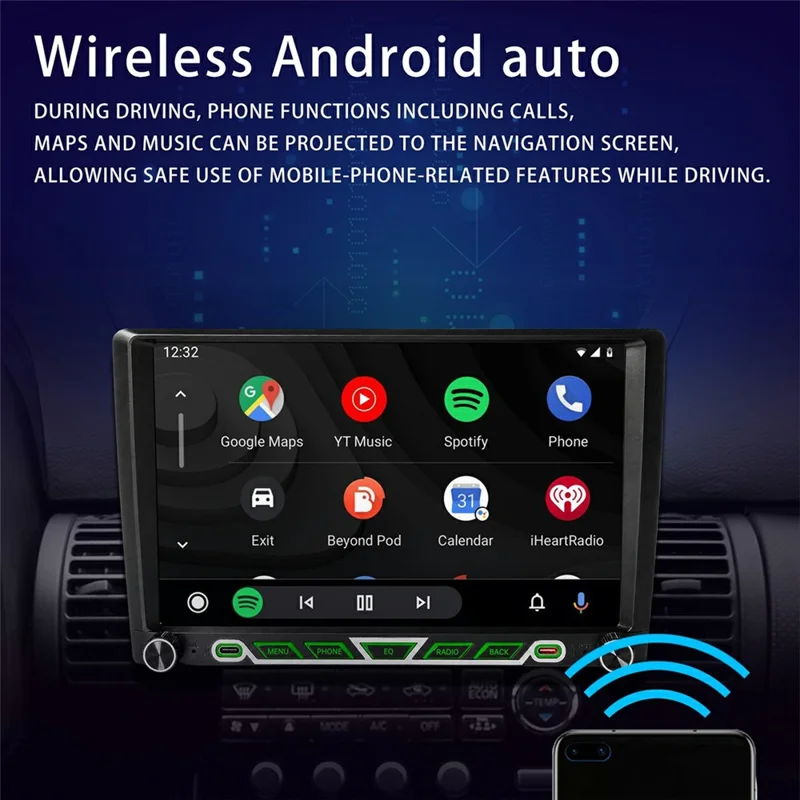 9008W Autoradio 9 pouces MP5 In-Cell avec CarPlay sans fil et Android Auto