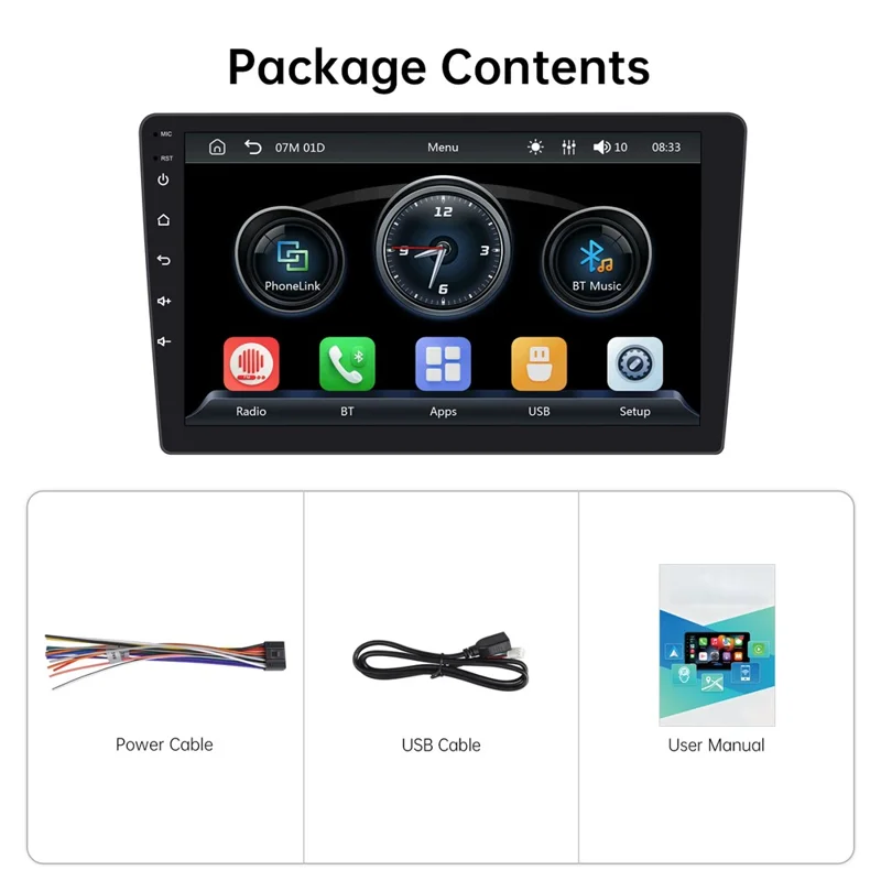 9009W 9-Inch In-Cell Screen Car Radio Multimedia Player with Wireless CarPlay Android Auto Bluetooth-compatible 5.2 MP5 Player