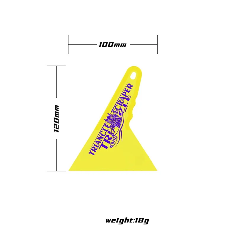 QILI 12x10cm Triangle Hard Scraper Ultra Thin High Temperature Resistant Squeegee Tool for Automotive Film Installation - Yellow