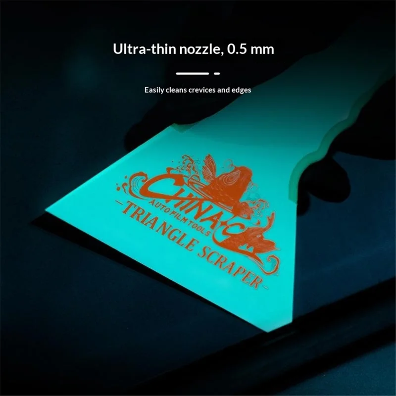 QILI 12x10cm Triangle Hard Scraper Ultra Thin High Temperature Resistant Squeegee Tool for Automotive Film Installation - Yellow