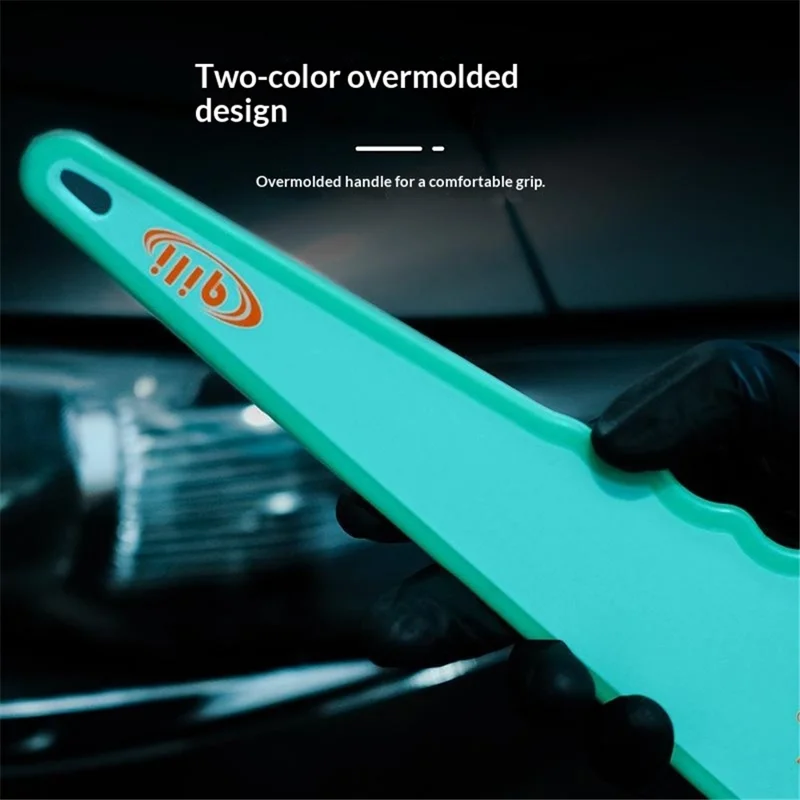 QILI 12x10cm Triangle Hard Scraper Ultra Thin High Temperature Resistant Squeegee Tool for Automotive Film Installation - Yellow