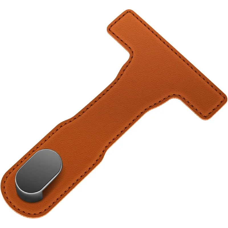 Car Glove Hook Foldable Storage Hanger PU Leather Nano Adhesive Strong Load Capacity Organizer for Vehicle Interior - Orange
