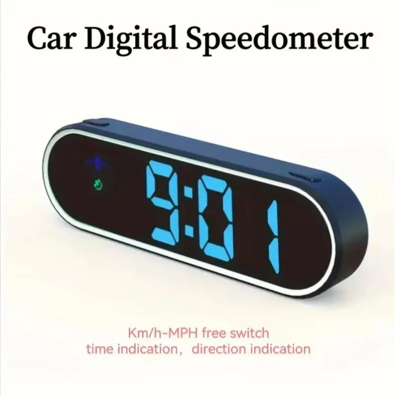 V11 Car HUD Display GPS KMH / MPH Speed LED Multi Color USB Powered for Car Dashboard - Black