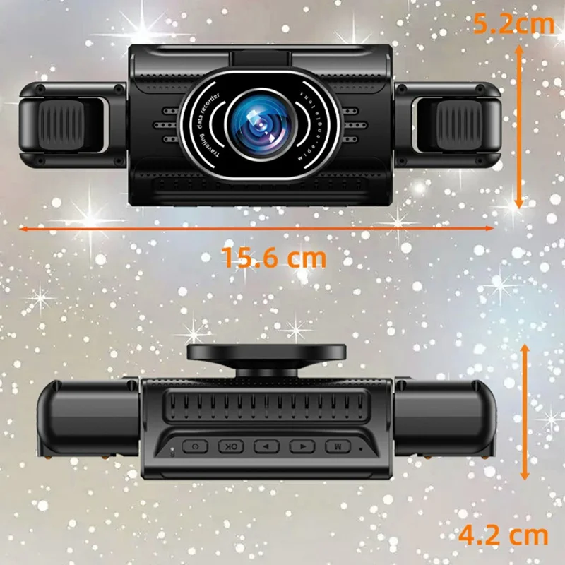 A36 4-Channel Dash Camera 1080P WiFi 170 Degree Wide Angle Night Vision Recording System for Car - Black