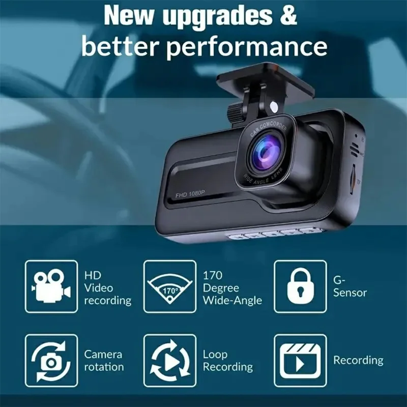 A98 WiFi 3-Channel Dash Cam Front Rear Interior 1080P IR Night Vision 2.0 Inch Screen Loop Recording Car DVR