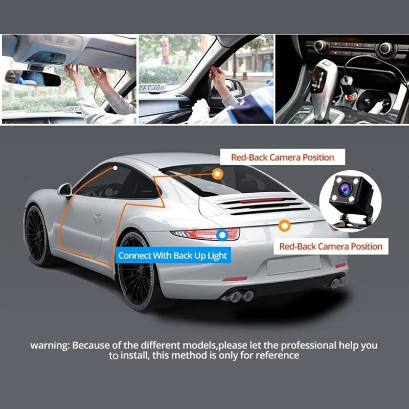 A98 WiFi 3-Channel Dash Cam Front Rear Interior 1080P IR Night Vision 2.0 Inch Screen Loop Recording Car DVR