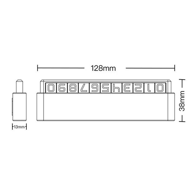 H6S Magnetic Temporary Parking Number Plate Hidden Car High Temperature Resistant Parking Sign, Double Number - Silver