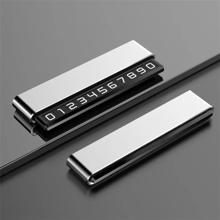 H6S Magnetic Temporary Parking Number Plate Hidden Car High Temperature Resistant Parking Sign, Double Number - Silver
