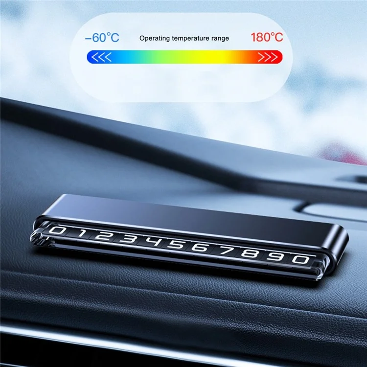 H6S Magnetic Temporary Parking Number Plate Hidden Car High Temperature Resistant Parking Sign, Double Number - Silver