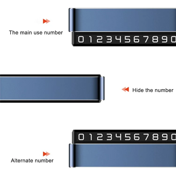 H6S Magnetic Temporary Parking Number Plate Hidden Car High Temperature Resistant Parking Sign, Double Number - Silver