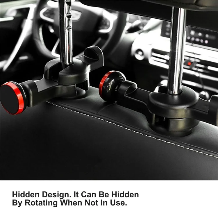 DM-034 Car Headrest Phone Holder Mount Strong Magnetic Tablet Holder Stand Bracket - Red