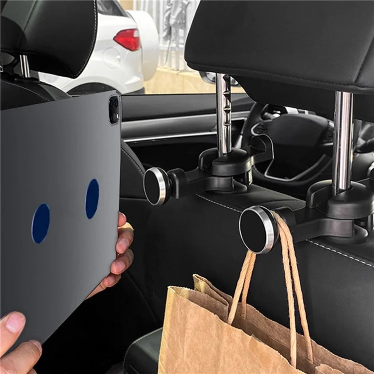 DM-034 Car Headrest Phone Holder Mount Strong Magnetic Tablet Holder Stand Bracket - Red
