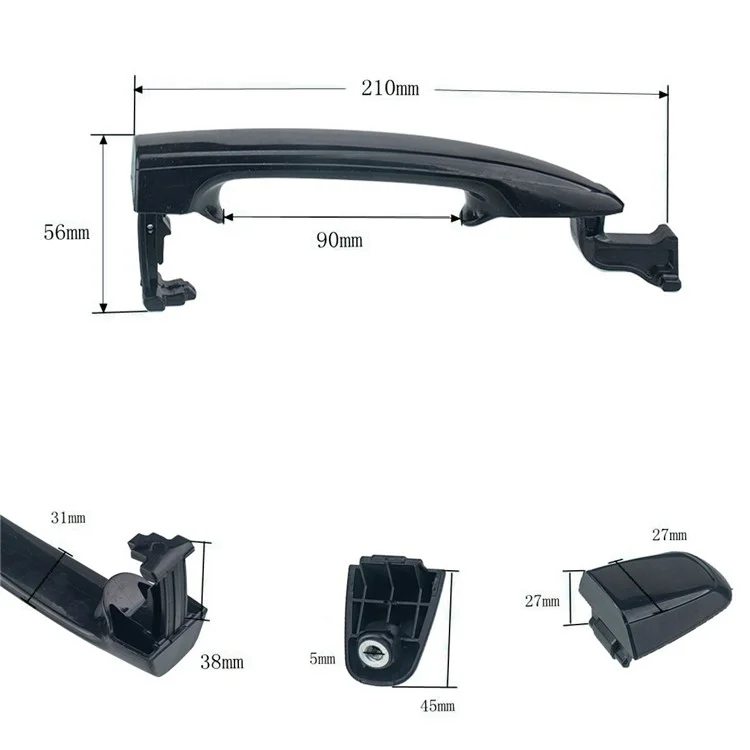 A3420 Pour Sienna 2004-2010 Remplacement de la Poignée Extérieure de Porte Arrière de Voiture, OE: 6921308010