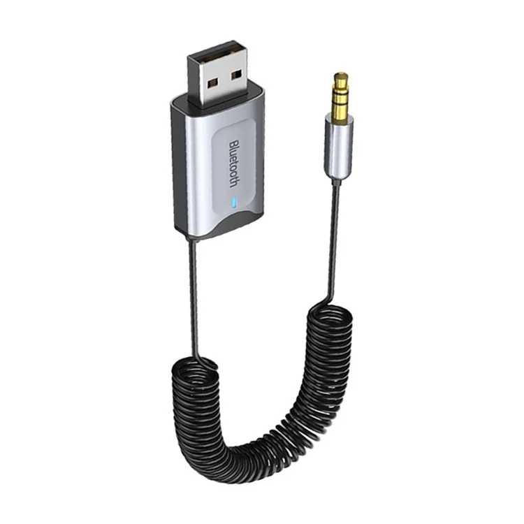 Adaptador Aux Bluetooth Dongle USB a Jack de 3,5 mm Kit Manos Libres Bluetooth 5.3 para Coche 