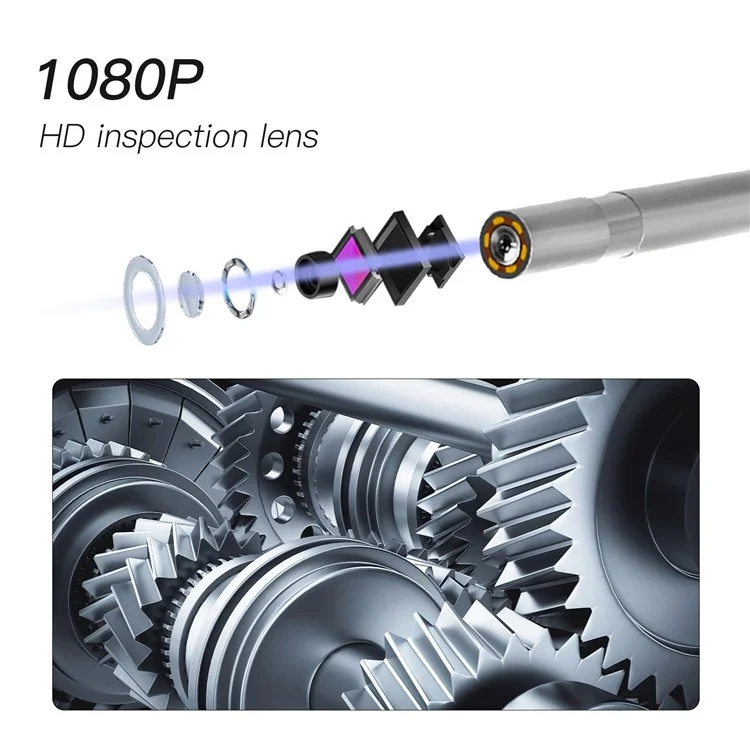 P10 5m Hard Wire 3.9mm Lens 2.8" IPS Screen Piping Inspection Camera 1080P HD Endoscope Handheld Borescope