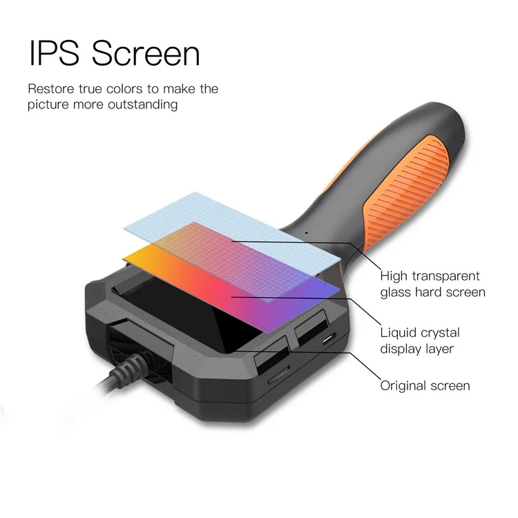 P10 10m Hard Wire 8mm Lens Handheld Endoscope IP68 Waterproof 1080P HD Borescope 2.8" IPS Screen Piping Inspection Camera