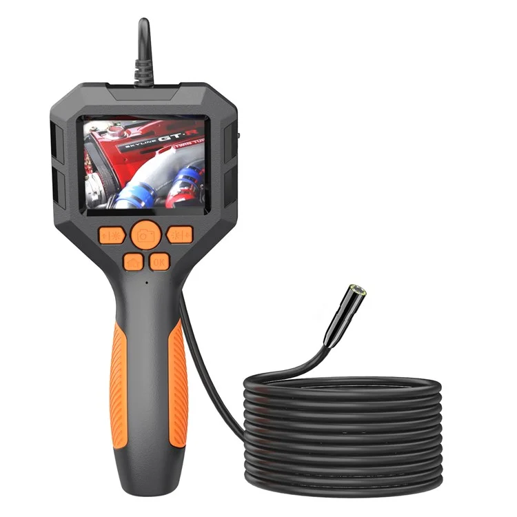 P10 Câble rigide de 2 m 8 mm Lentille 1080P HD Endoscope Prendre des photos et des vidéos Écran IPS de 2,8 pouces Caméra d'inspection de tuyauterie