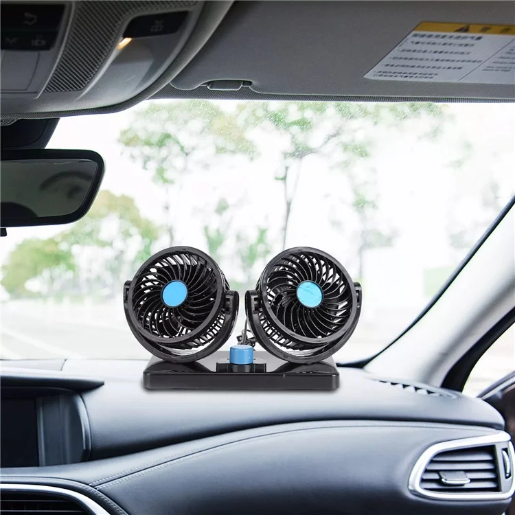 Ventilador de refrigeración para salpicadero de coche USB Eléctrico de Doble Cabezal, Aire Circulador de Fuerte Viento con Rotación de 360 Grados