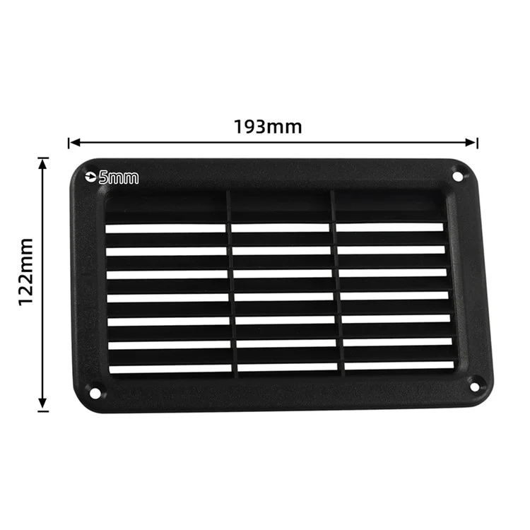 A6789 Bus Vent de Ventilação Tilted Shutter RV Truck Air Ventilation Outlet Painel Grila Tampa 193x122mm (com Parafusos)
