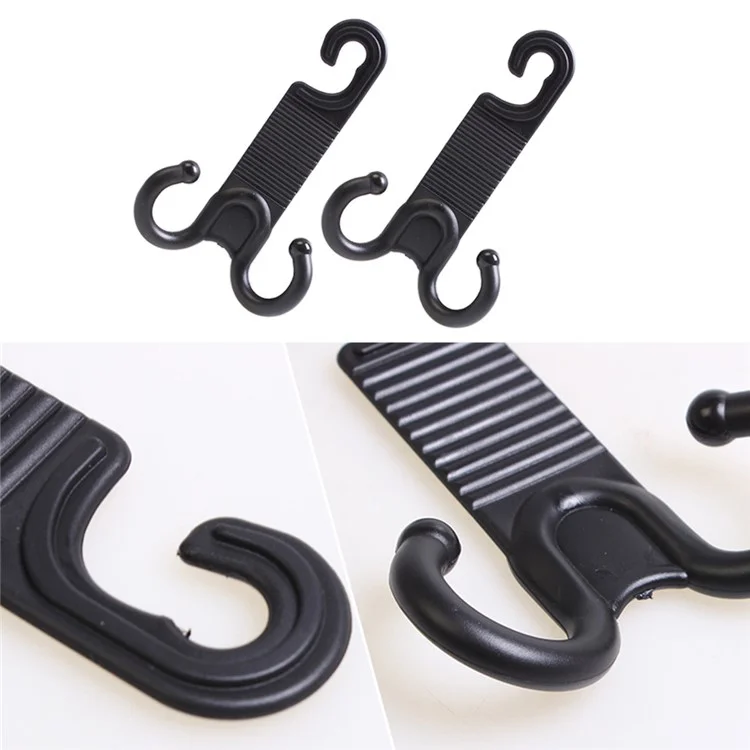 2Pcs Groceries Storage Headrest Hanger Plastic Car Back Seat Bag Holder Double Hooks