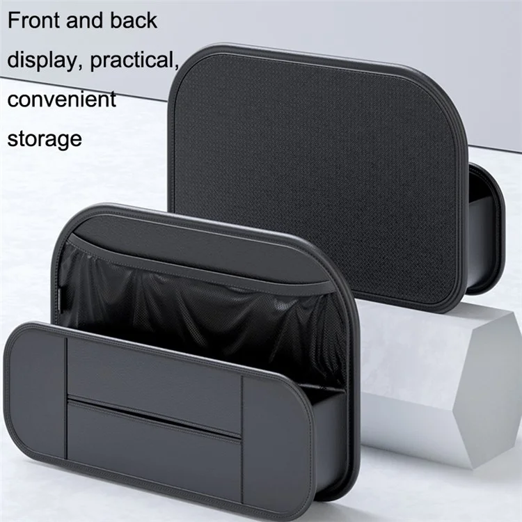 Organisateur de voiture Backseat PU Leather Car Seat Back Storage Holder pour smartphone, bouteille, tasse Accessoires universels pour voiture