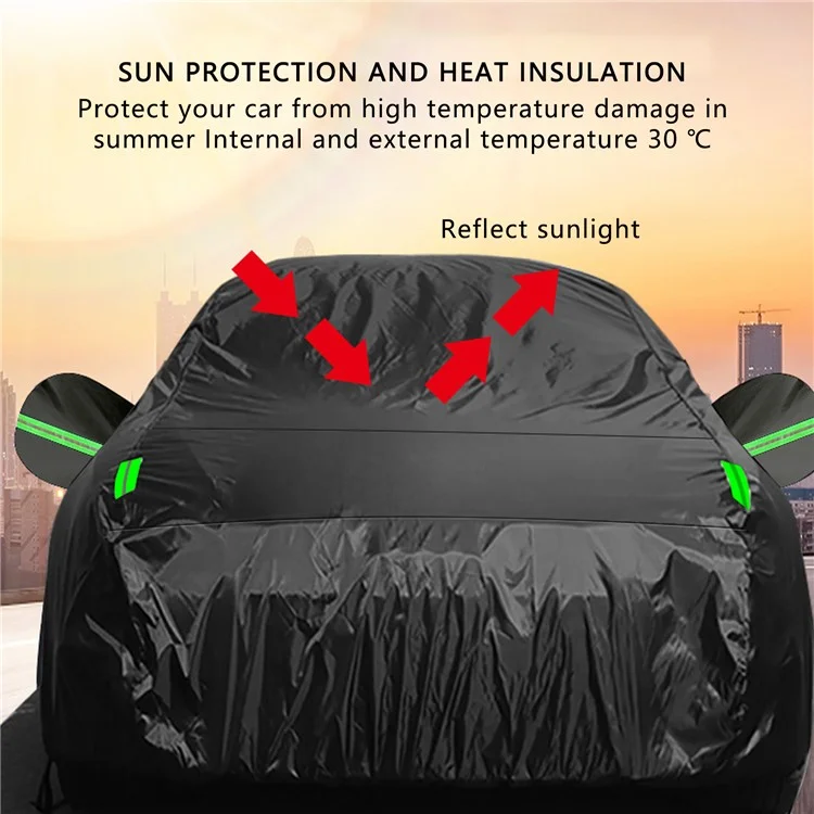 Housse de voiture réfléchissante 1026 190T en argent - Protège contre les UV et l'eau - Taille S