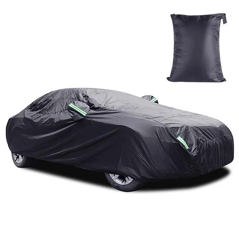 1026 190T Silver Coated Cloth Car Cover Reflective UV Protection Waterproof Car Hood - XL