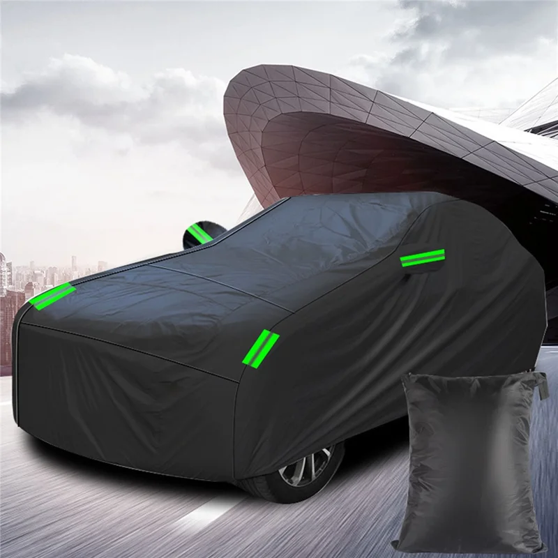 1026 190T Silver Coated Cloth Car Cover Reflective UV Protection Waterproof Car Hood - XL