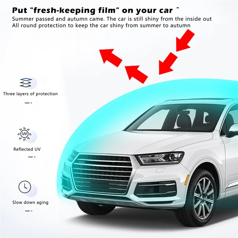 1026 190T Silver Coated Cloth Car Cover Reflective UV Protection Waterproof Car Hood - XL