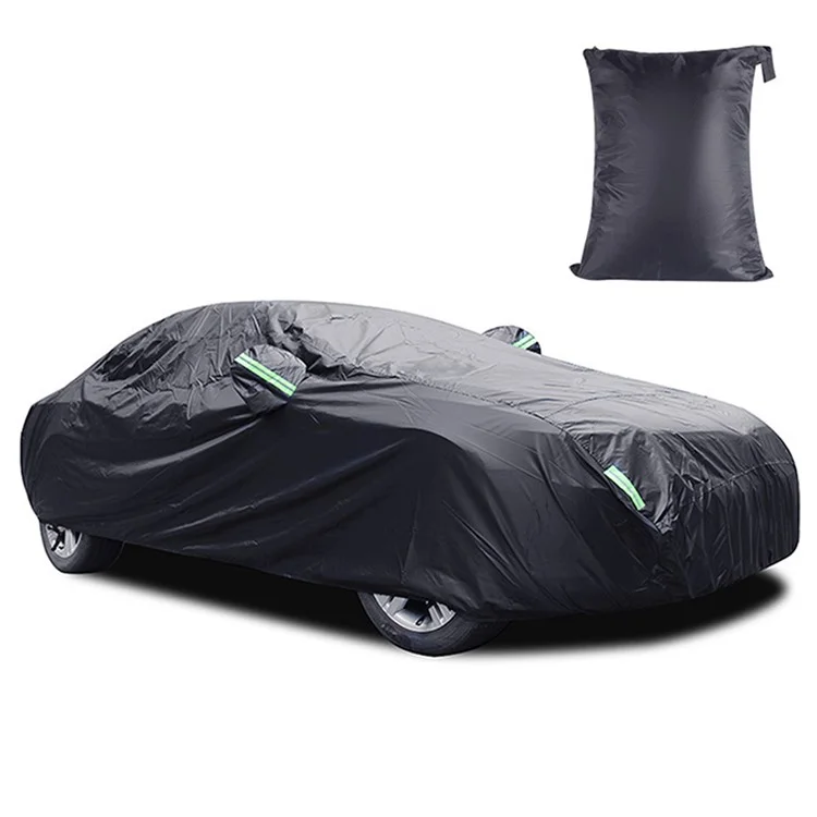 1026 190T Silver Coated Cloth Car Cover Reflective UV Protection Waterproof Car Hood - XXL