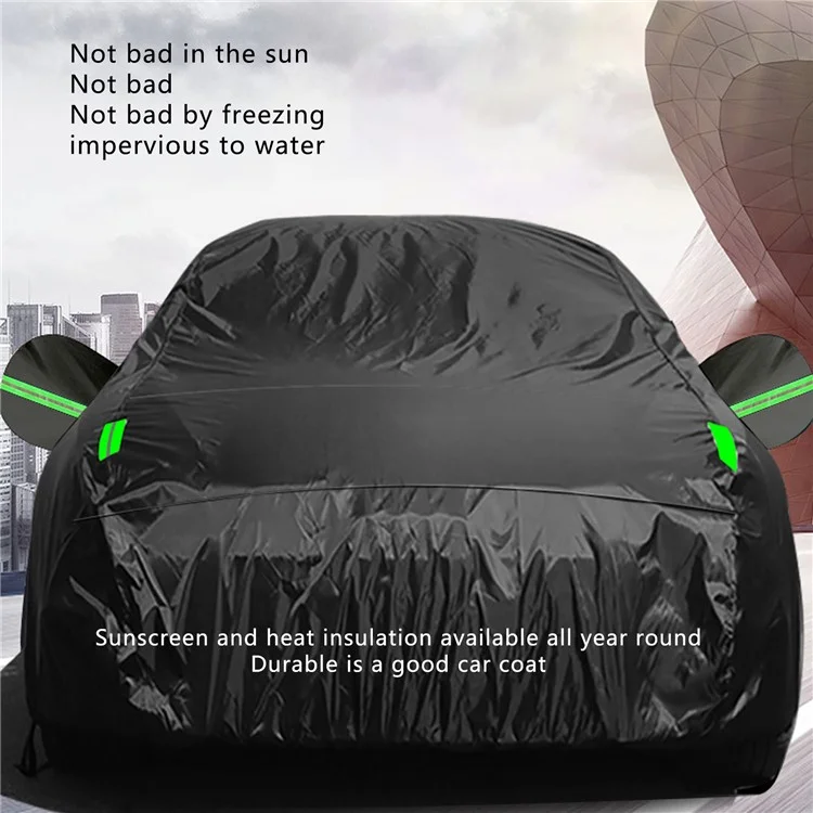 1026 190T Silver Coated Cloth Car Cover Reflective UV Protection Waterproof Car Hood - XXL