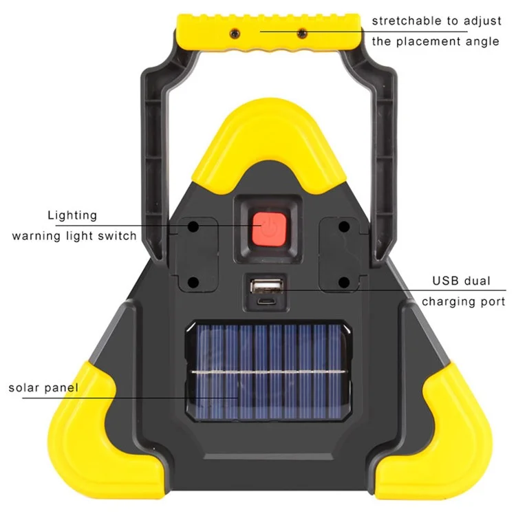 BY-145 USB Rechargeable Triangle Car Repair Warning LED Lamp Traffic Emergency Stop Warning Light