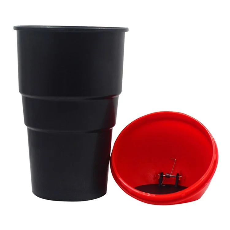 Car Trash Can Ash Bin Hand Push Mini Garbage Can Vehicle Interior Accessories - Blue