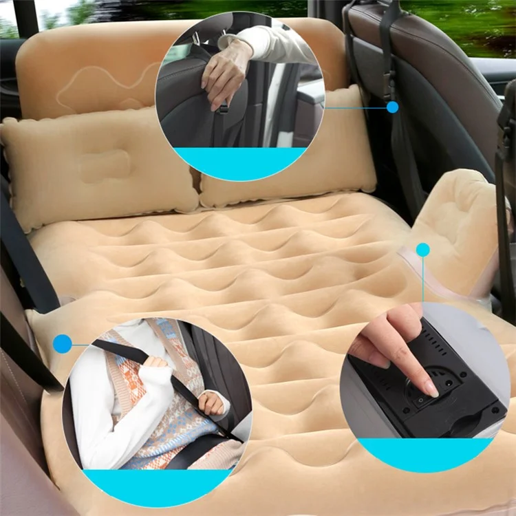 BY-888 Cartão de ar de Carro de Carro Automático Caminhão Inflável SUV Sleeping Tap Para Acampar Viagens de Caminhada - Preto