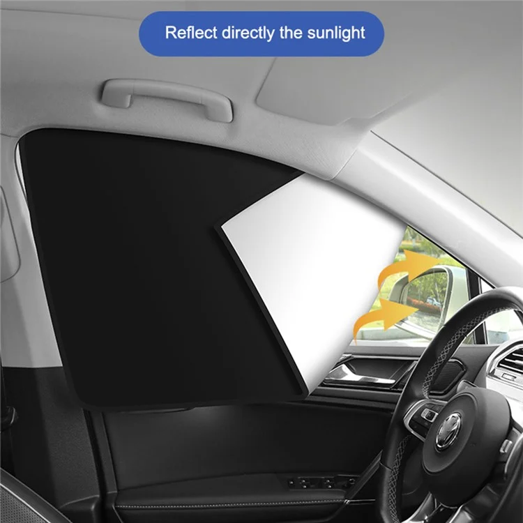 Car Front Side Window Sun Shade UV Protection Polyester Magnetic Car Sunshade Curtain (Driver Side, 62x48x33cm)