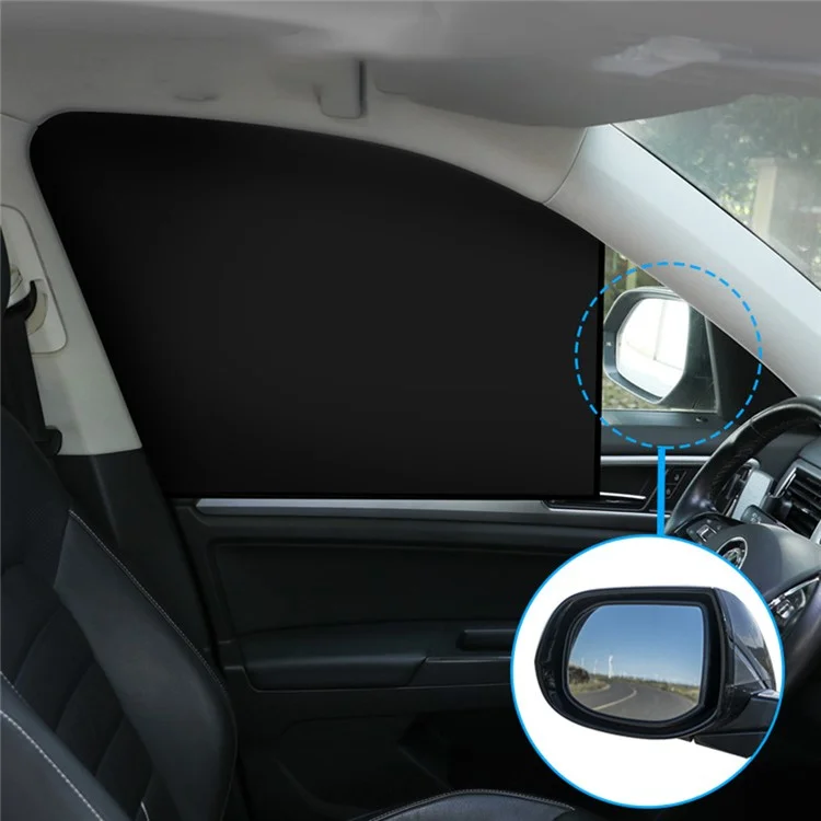 Car Front Side Window Sun Shade UV Protection Polyester Magnetic Car Sunshade Curtain (Driver Side, 62x48x33cm)