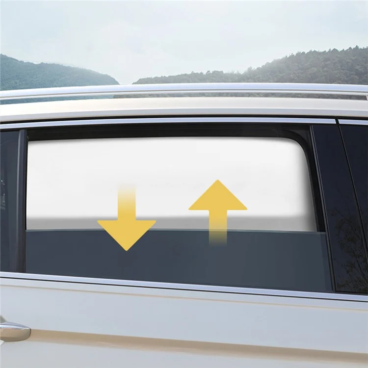 Magnetic Car Sunshade Titanium Silver Cloth Rear Side Window Sun Shade UV Protection Window Curtain, 80x50cm