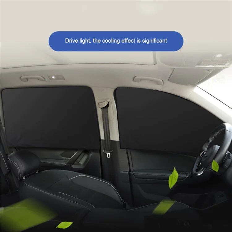 Tendina parasole magnetica in tessuto d'argento titanio per auto, protezione UV e privacy (lato conducente, 80x50x20cm)