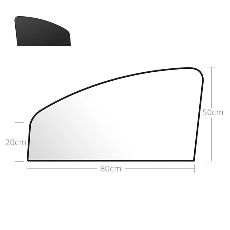 Titanium Silver Cloth Magnetic Car Sunshade UV Protection Front Side Window Sun Shade (Driver Side, 80x50x20cm)