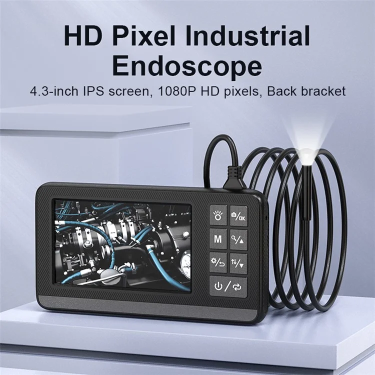 INSKAM P005 10m Wire Endoscope Industrial Inspection Borescope with 4.3'' Display Screen and Single Camera Lens