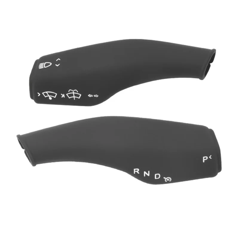 TSL62 2PCS For Tesla Model 3 / Y Silicone Car Shift Knob Cover Automobile Shift Protector Sleeve (English Version) - Black