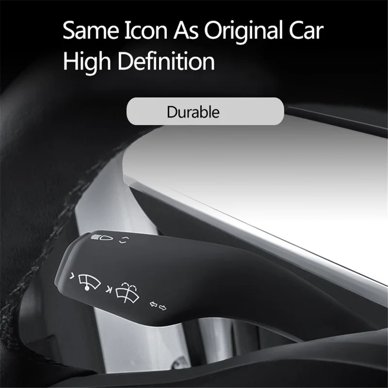 TSL62 2PCS For Tesla Model 3 / Y Silicone Car Shift Knob Cover Automobile Shift Protector Sleeve (English Version) - Black