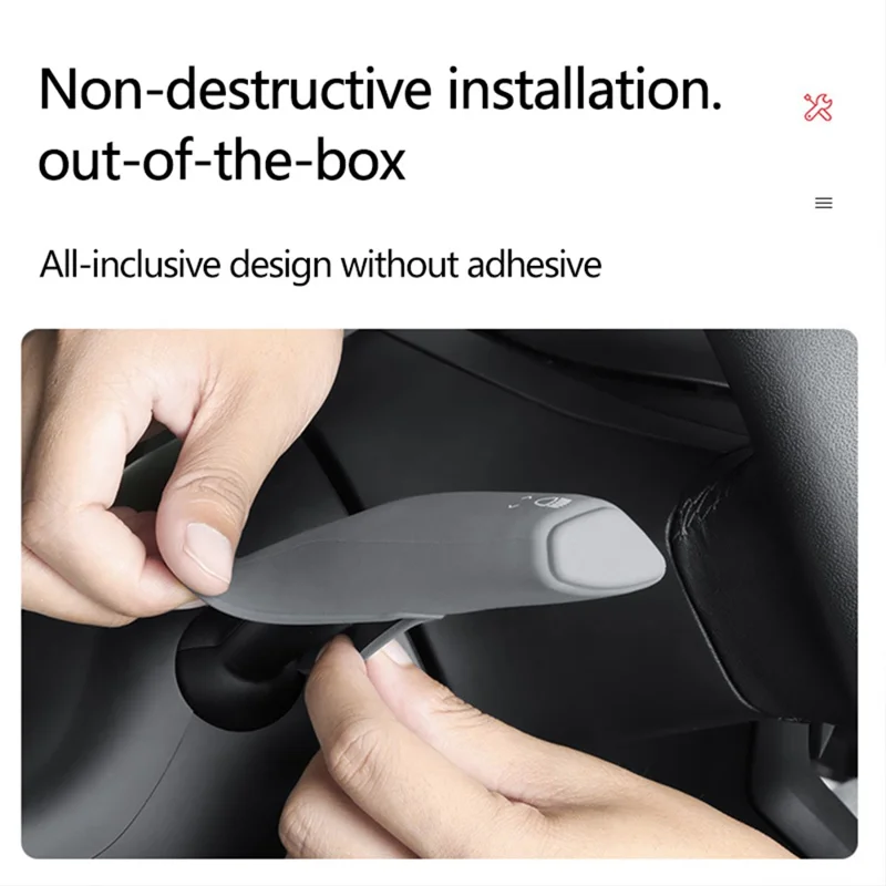TSL62 2PCS For Tesla Model 3 / Y Silicone Car Shift Knob Cover Automobile Shift Protector Sleeve (English Version) - Black