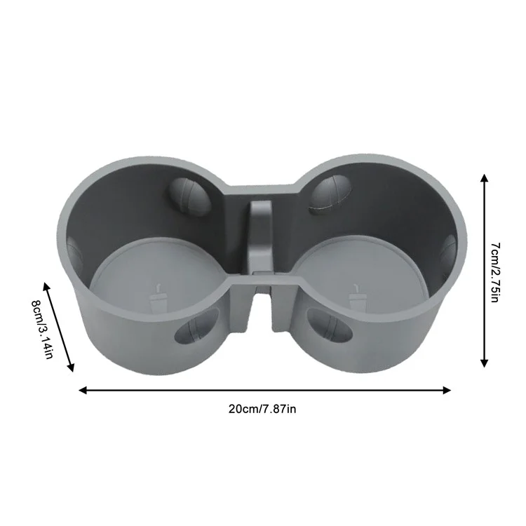 M30826 Per Tesla Model 3 / Y Car TPE Center Console Organizer Drinks Cup Holder Tray Bracciolo Organizer - Grigio