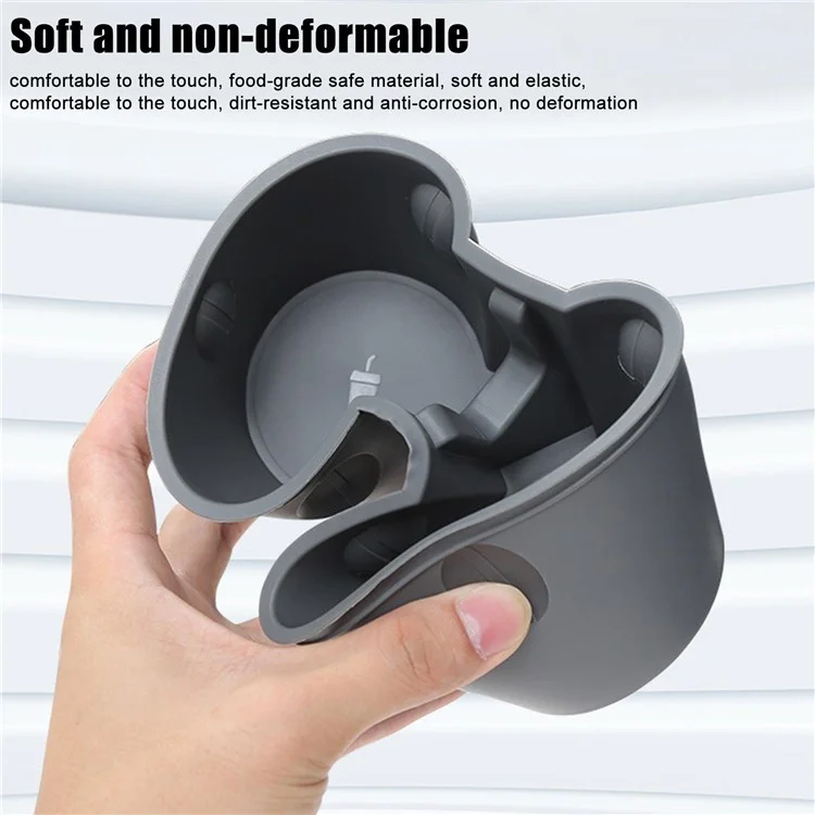 M30826 Per Tesla Model 3 / Y Car TPE Center Console Organizer Drinks Cup Holder Tray Bracciolo Organizer - Grigio