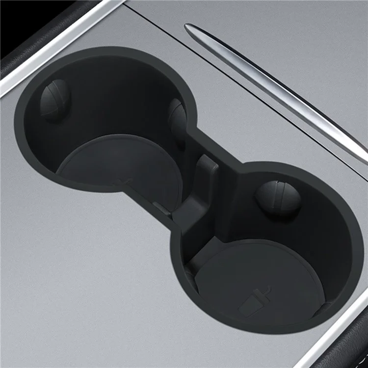 M30826 Per Tesla Model 3 / Y Car TPE Center Console Organizer Drinks Cup Holder Tray Bracciolo Organizer - Grigio
