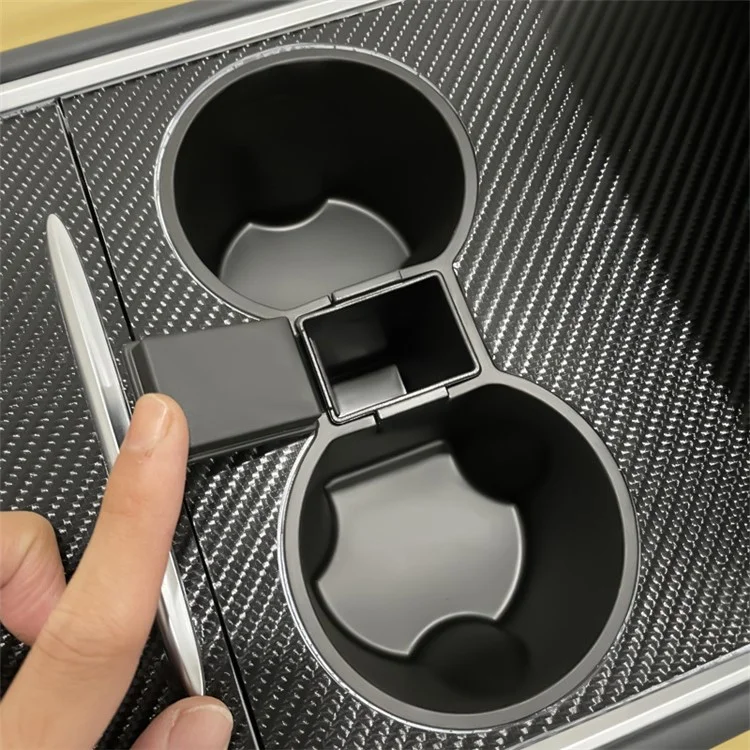 M30107 Para Tesla Model 3 / Y TPE+ABS Ashtray Design Car Center Console Organizador de Bebidas Suporte de Copo Bandeja