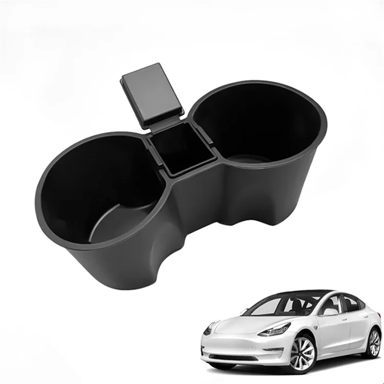M30107 Para Tesla Model 3 / Y TPE+ABS Ashtray Design Car Center Console Organizador de Bebidas Suporte de Copo Bandeja