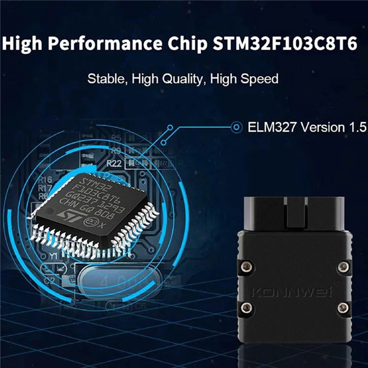 KONNWEI KW902 Bluetooth 4.0 5.0 ELM327 OBD2 iOS / Android Modo Duplo Detector de Falhas do Carro Dispositivo de Diagnóstico - Preto